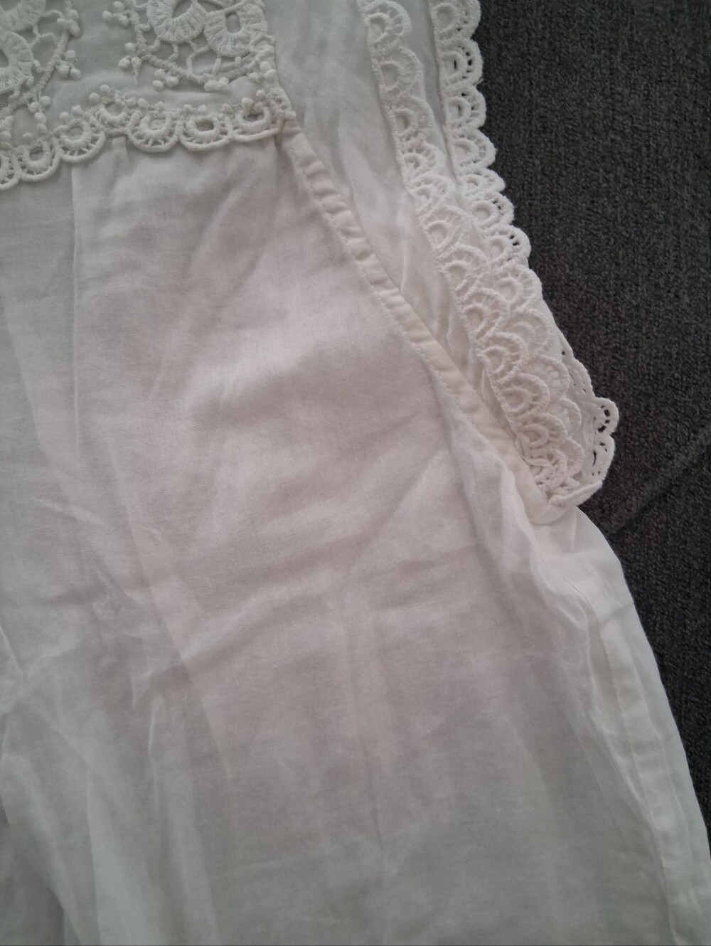 leifsdottir 100% White Lace-Trim Girls' Tank Top - Picture 5 of 8